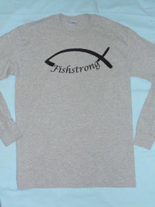 Grey Long Sleeved Fishstrong Logo T-Shirt