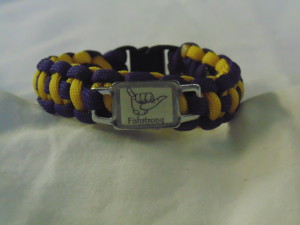 Purple/Gold Fishstrong Cord Bracelet