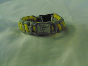 Grey/Yellow Fishstrong Cord Bracelet