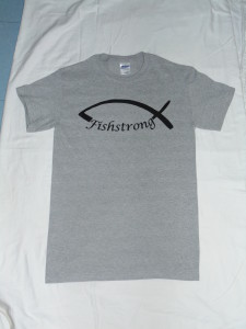 Grey Short Sleeved Fishstrong Logo T-Shirt